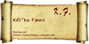 Kóka Fanni névjegykártya