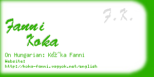 fanni koka business card